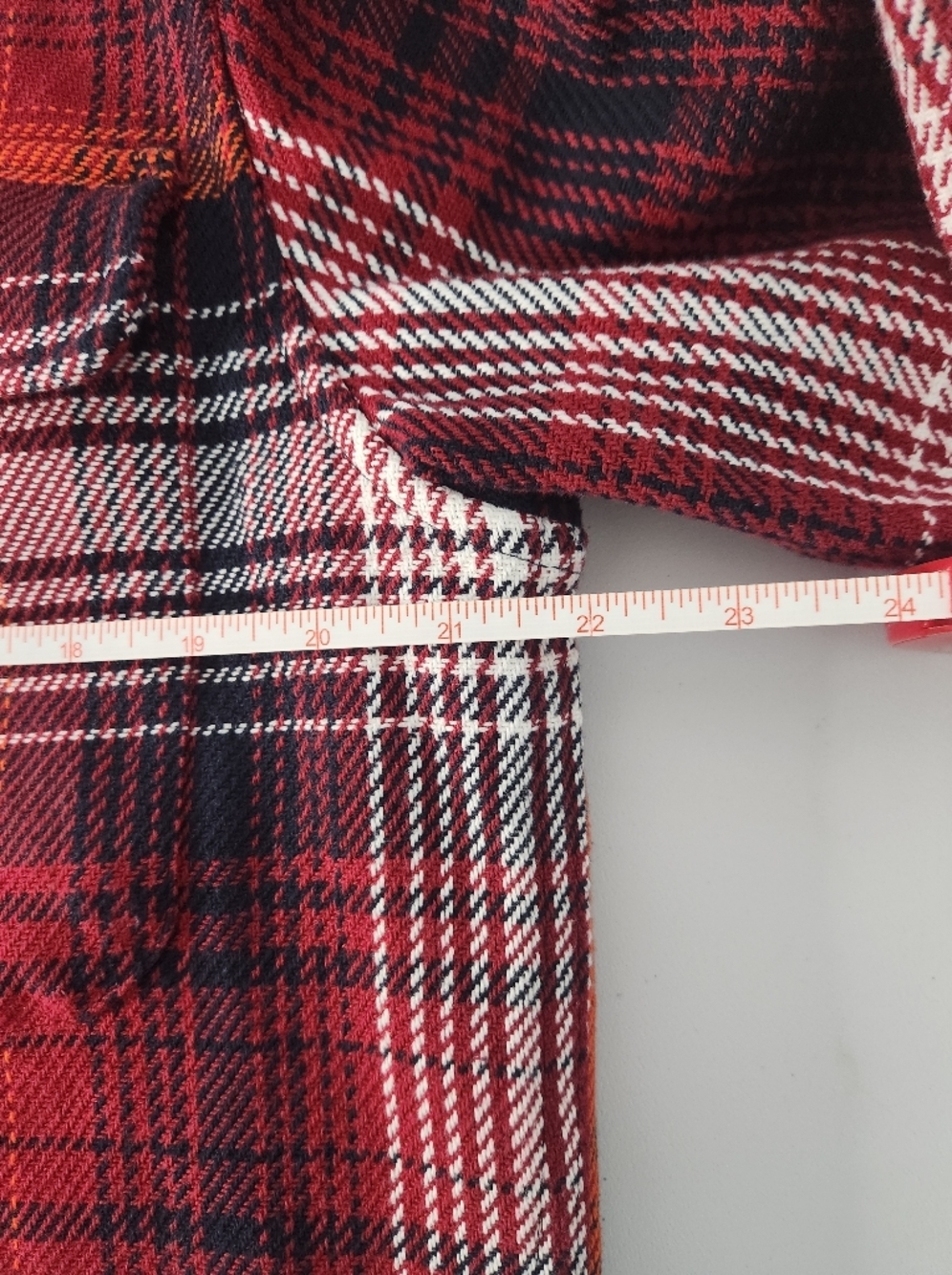 Tommy Hilfiger Men's Red Plaid Over Shirt - Picture 8 of 10